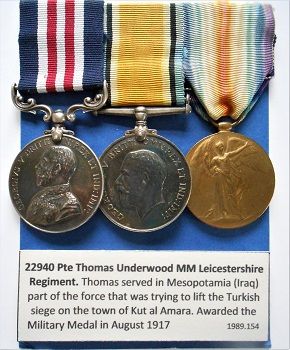 Medals of Pte T. Underwood MM